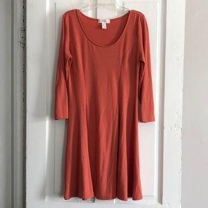 Forever 21 Long Sleeve Salmon Dress